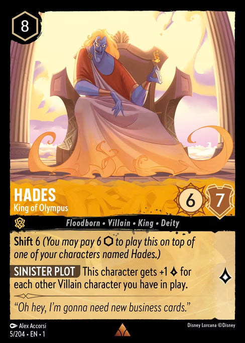 Hades - King of Olympus Disney Lorcana card