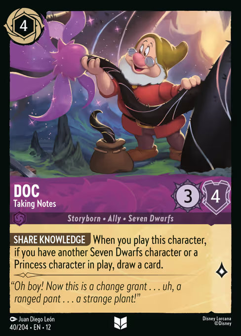 Doc - Taking Notes Disney Lorcana card