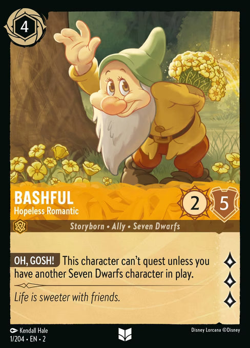 Bashful - Hopeless Romantic Disney Lorcana card