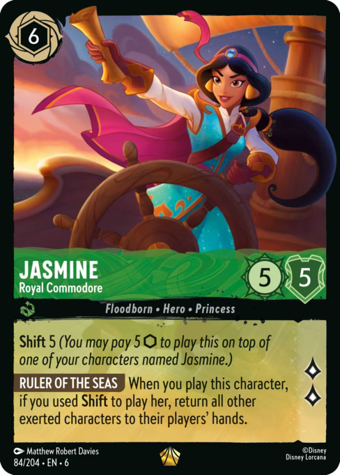 Jasmine - Royal Commodore Disney Lorcana card