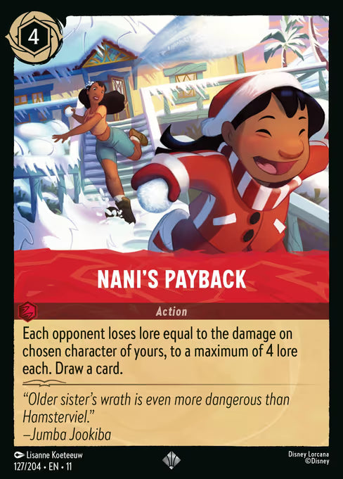 Nani's Payback Disney Lorcana card