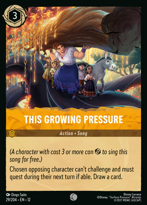 This Growing Pressure Disney Lorcana card
