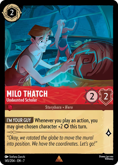 Milo Thatch - Undaunted Scholar Disney Lorcana card