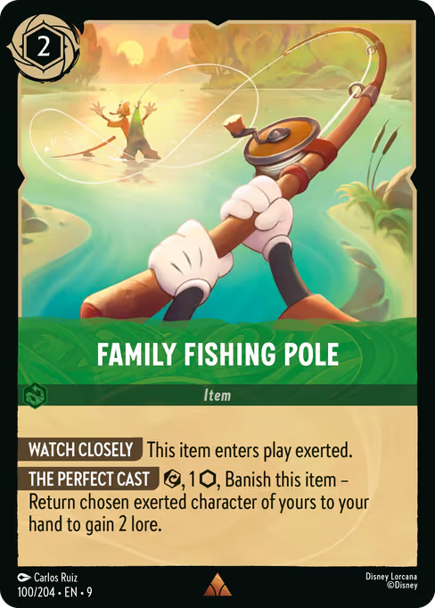 Family Fishing Pole Disney Lorcana card
