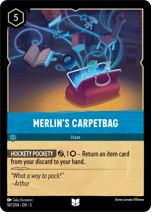 Merlin's Carpetbag Disney Lorcana card