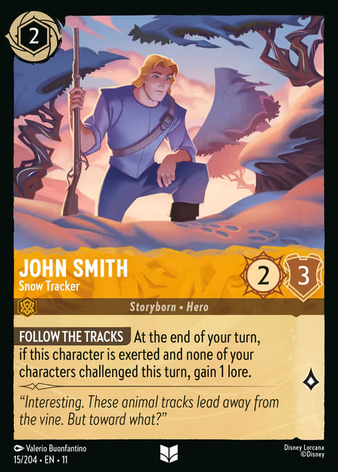 John Smith - Snow Tracker Disney Lorcana card