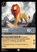 Simba - Rightful Heir Disney Lorcana card