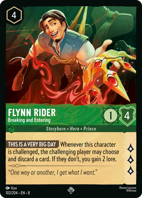 Flynn Rider - Breaking and Entering Disney Lorcana card
