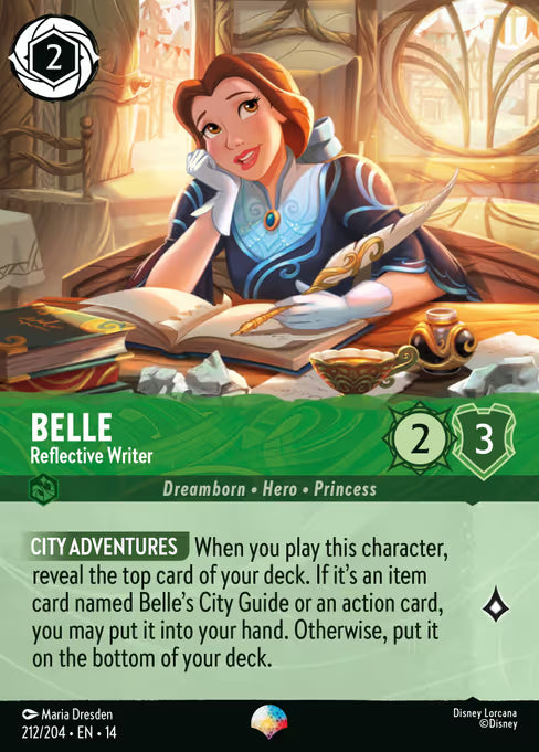 Belle - Reflective Writer Disney Lorcana card