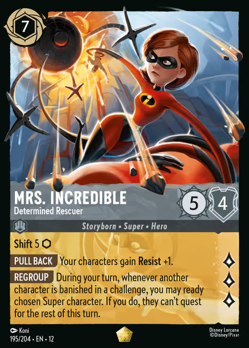 Mrs. Incredible - Determined Rescuer Disney Lorcana card