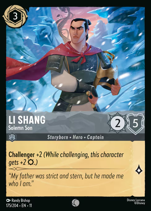 Li Shang - Solemn Son Disney Lorcana card