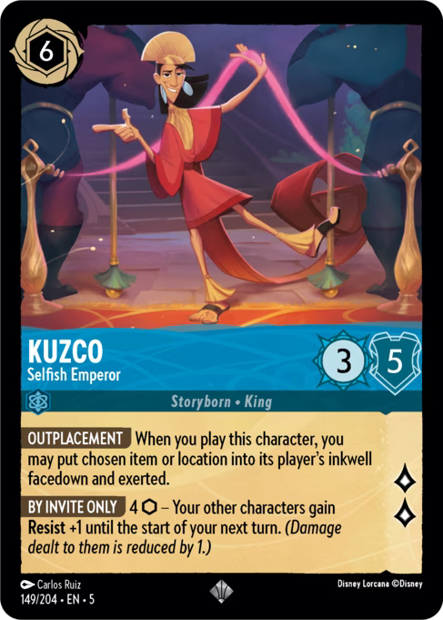 Kuzco - Selfish Emperor Disney Lorcana card