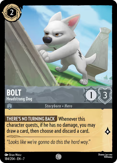 Bolt - Headstrong Dog Disney Lorcana card