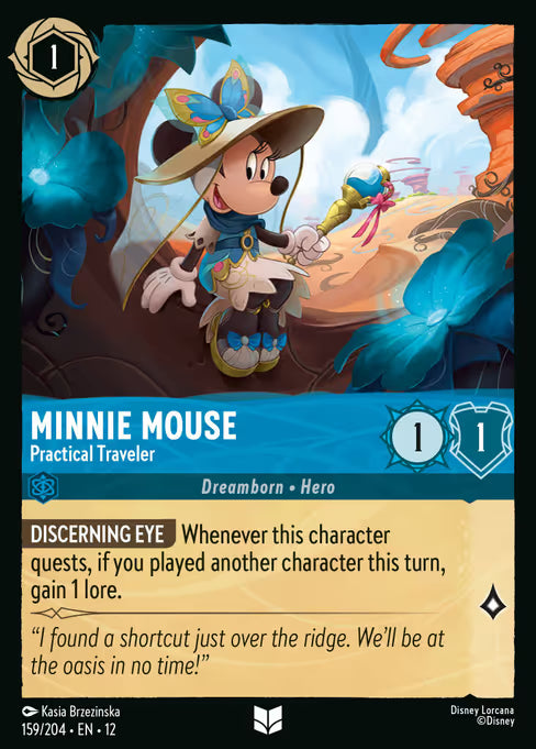 Minnie Mouse - Practical Traveler Disney Lorcana card