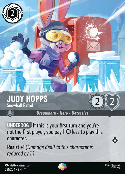 Judy Hopps - Snowball Patrol Disney Lorcana card