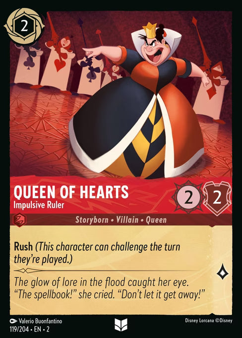 Queen of Hearts - Impulsive Ruler Disney Lorcana card
