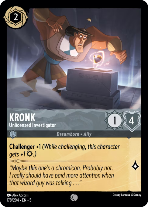 Kronk - Unlicensed Investigator Disney Lorcana card