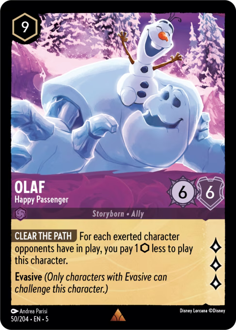 Olaf - Happy Passenger Disney Lorcana card