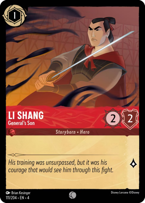 Li Shang - General’s Son Disney Lorcana card