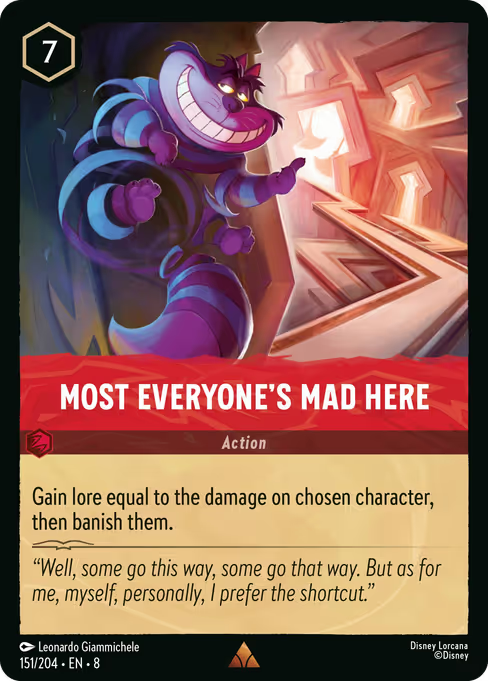 Most Everyone's Mad Here Disney Lorcana card