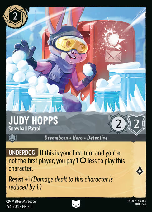 Judy Hopps - Snowball Patrol Disney Lorcana card