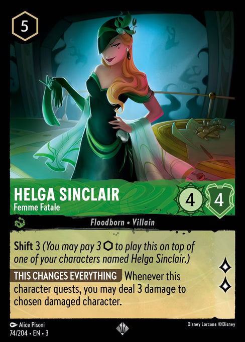 Helga Sinclair - Femme Fatale Disney Lorcana card