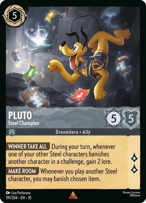 Pluto - Steel Champion Disney Lorcana card