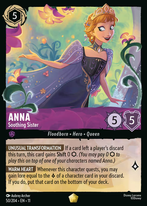 Anna - Soothing Sister Disney Lorcana card