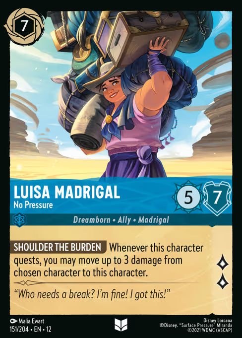 Luisa Madrigal - No Pressure Disney Lorcana card
