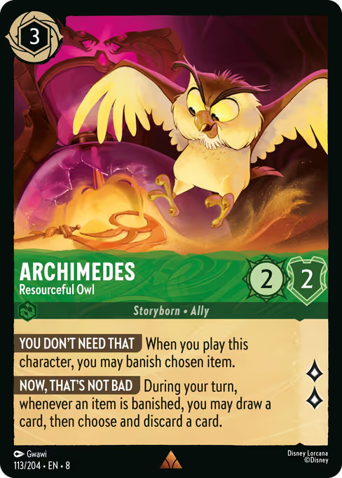 Archimedes - Resourceful Owl Disney Lorcana card