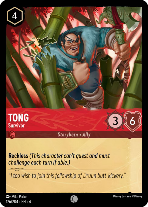 Tong - Survivor Disney Lorcana card