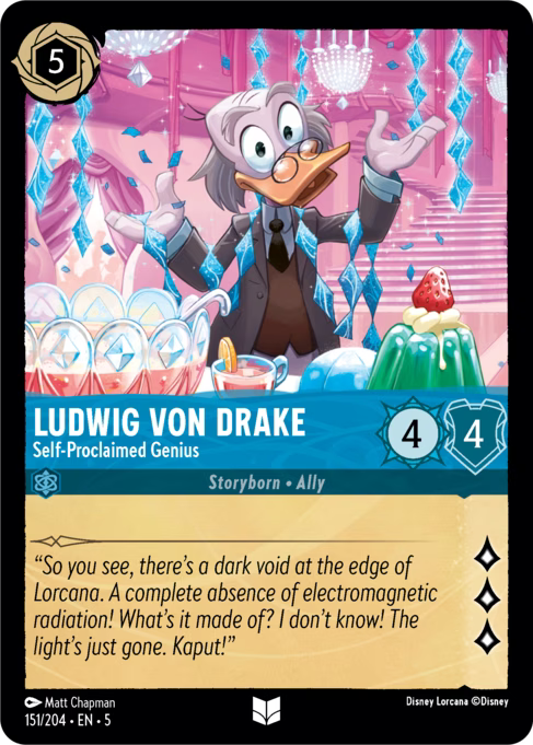 Ludwig von Drake - Self-Proclaimed Genius Disney Lorcana card
