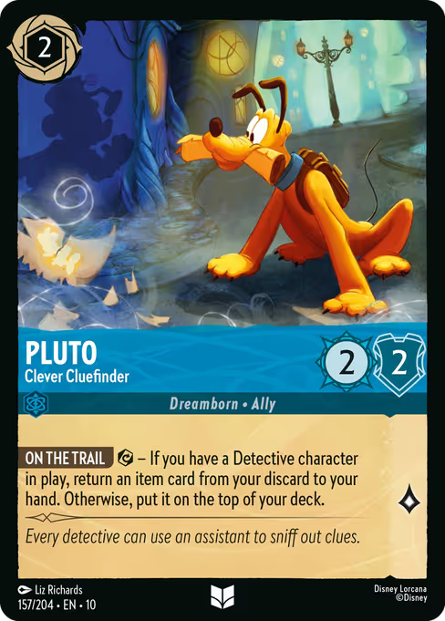 Pluto - Clever Cluefinder Disney Lorcana card