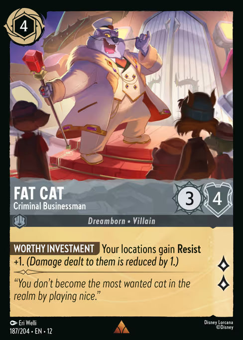 Fat Cat - Criminal Businessman Disney Lorcana card