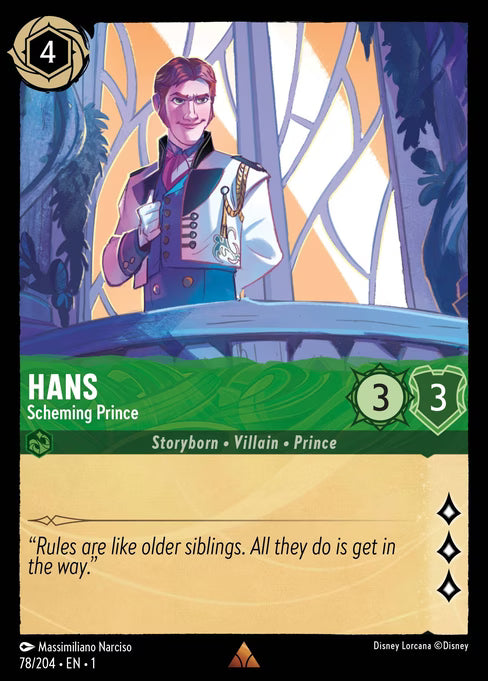 Hans - Scheming Prince Disney Lorcana card