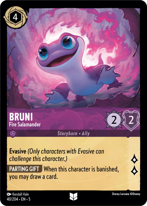 Bruni - Fire Salamander Disney Lorcana card
