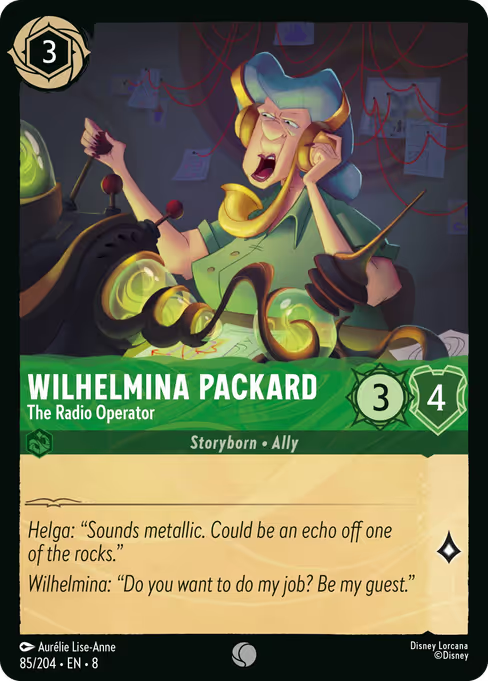 Wilhelmina Packard - The Radio Operator Disney Lorcana card