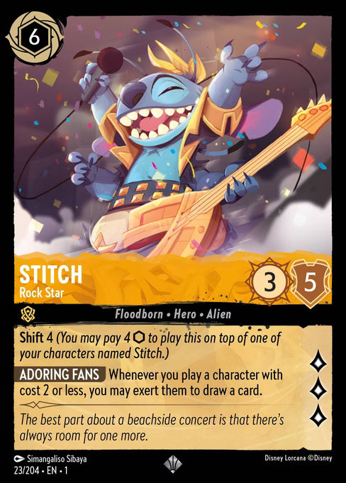 Stitch - Rock Star Disney Lorcana card
