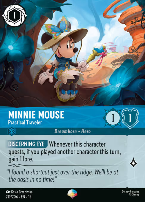 Minnie Mouse - Practical Traveler Disney Lorcana card