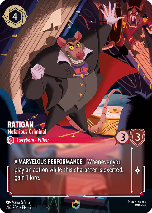 Ratigan - Nefarious Criminal Disney Lorcana card