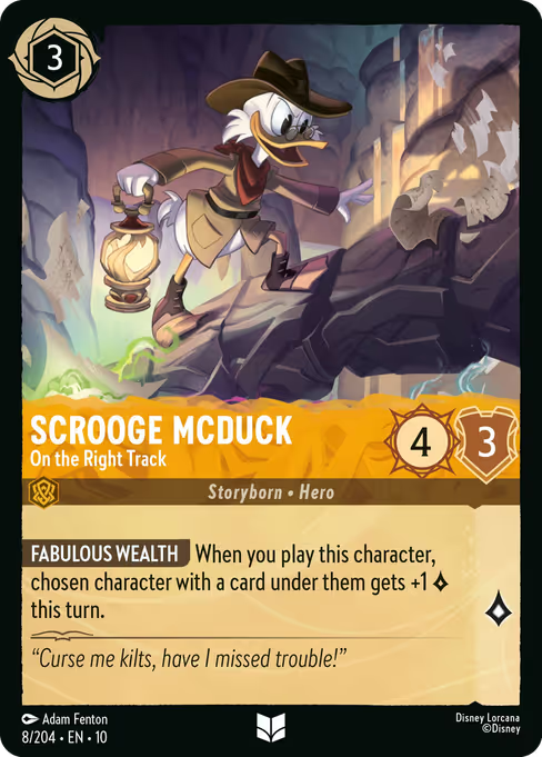 Scrooge McDuck - On the Right Track Disney Lorcana card
