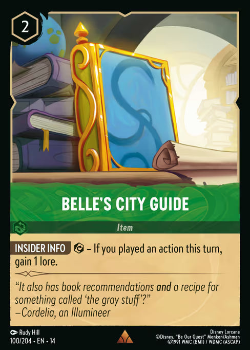 Belle's City Guide Disney Lorcana card