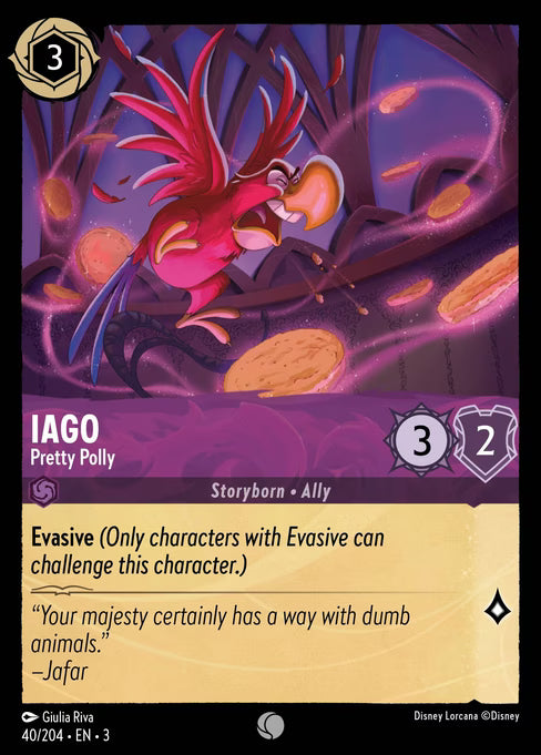 Iago - Pretty Polly Disney Lorcana card