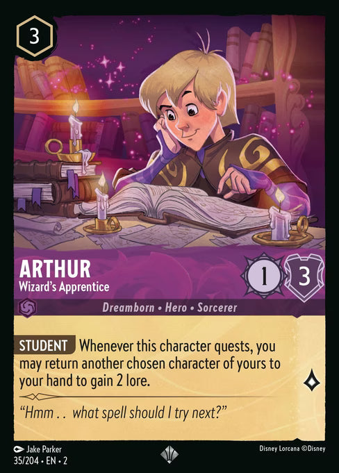 Arthur - Wizard's Apprentice Disney Lorcana card