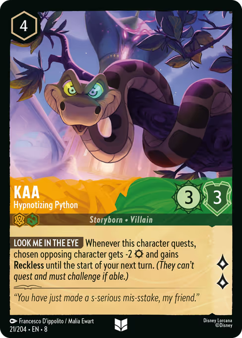 Kaa - Hypnotizing Python Disney Lorcana card