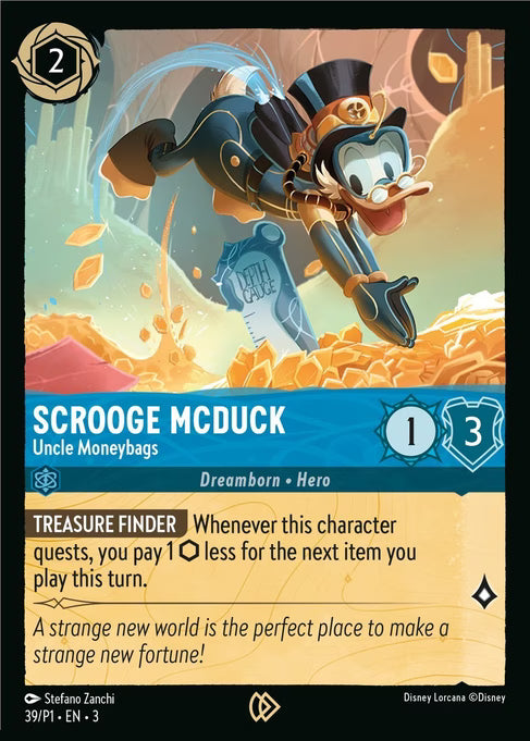 Scrooge Mcduck - Uncle Moneybags Disney Lorcana card