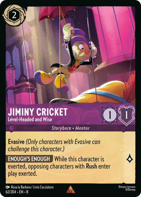Jiminy Cricket - Level-Headed and Wise Disney Lorcana card