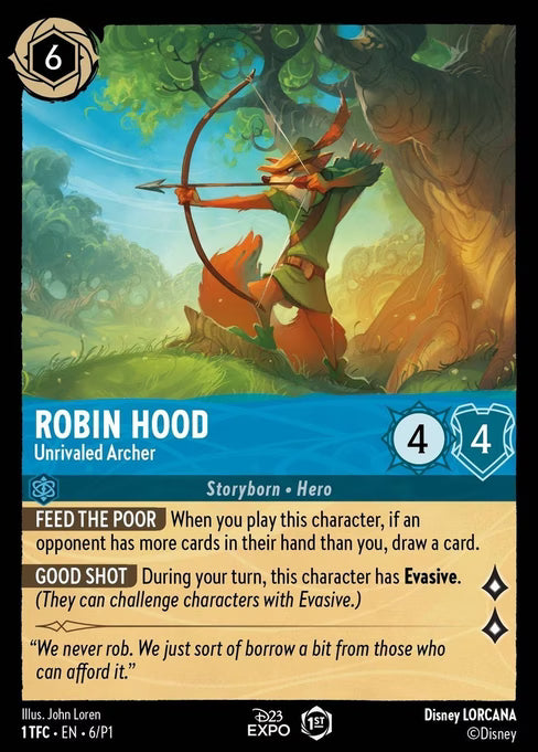 Robin Hood - Unrivaled Archer Disney Lorcana card