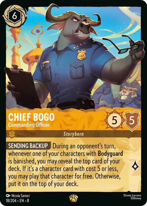 Chief Bogo - Commanding Officer Disney Lorcana card