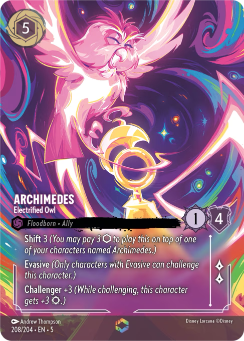 Archimedes - Electrified Owl Disney Lorcana card